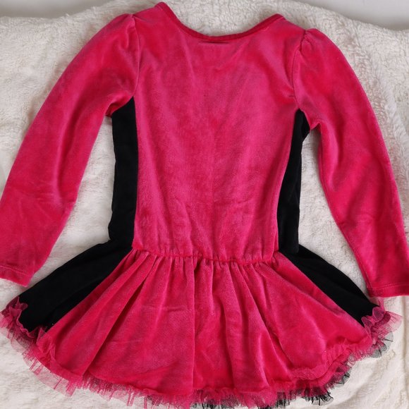 Nannette NWOT Hot Pink Black Tutu Velvet Girl Dress Party Birthday Holiday 4T - Picture 3 of 6